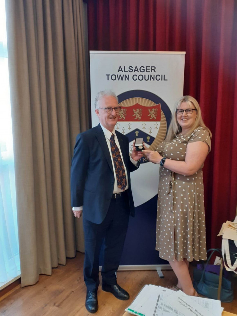 Alsager Mayor, Cllr Jane Hearne, took over at the helm this year from outgoing Cllr Phil Williams. (Photo: Nub News)