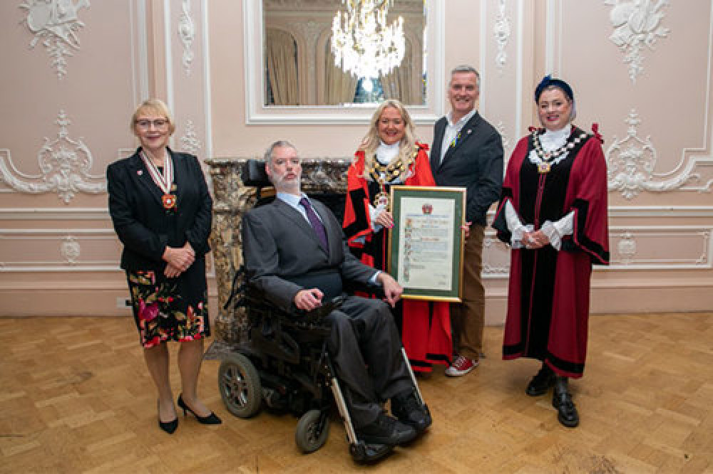 Alan Benson awarded Freedom of the Borough. (Photo: Richmond Council)