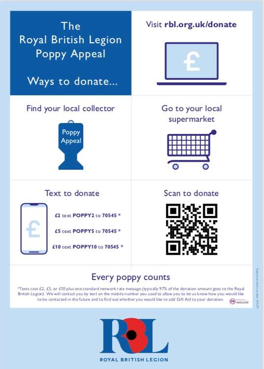 This poster shows how you can support the appeal (Image: Royal British Legion)