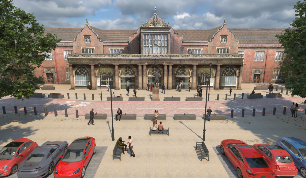 Plans to revamp the area outside Stoke Station have been deferred following concerns about the relocation of a statue (Stoke-on-Trent City Council).