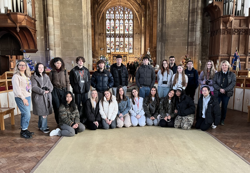 Students of Royal Leamington Spa College at St Mary's (image via Advent PR)