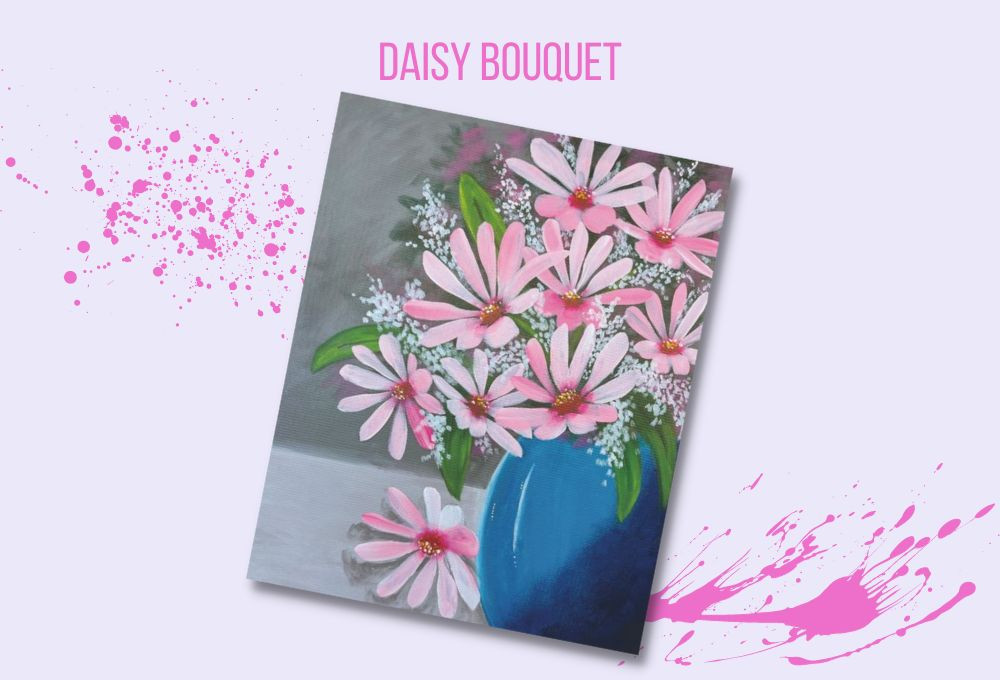 Paint and Sip “Daisy Bouquet”. (Photo: Supplied)