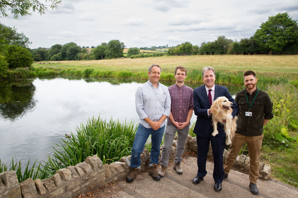 Mayor Dan Norris next to a river near High Littleton village