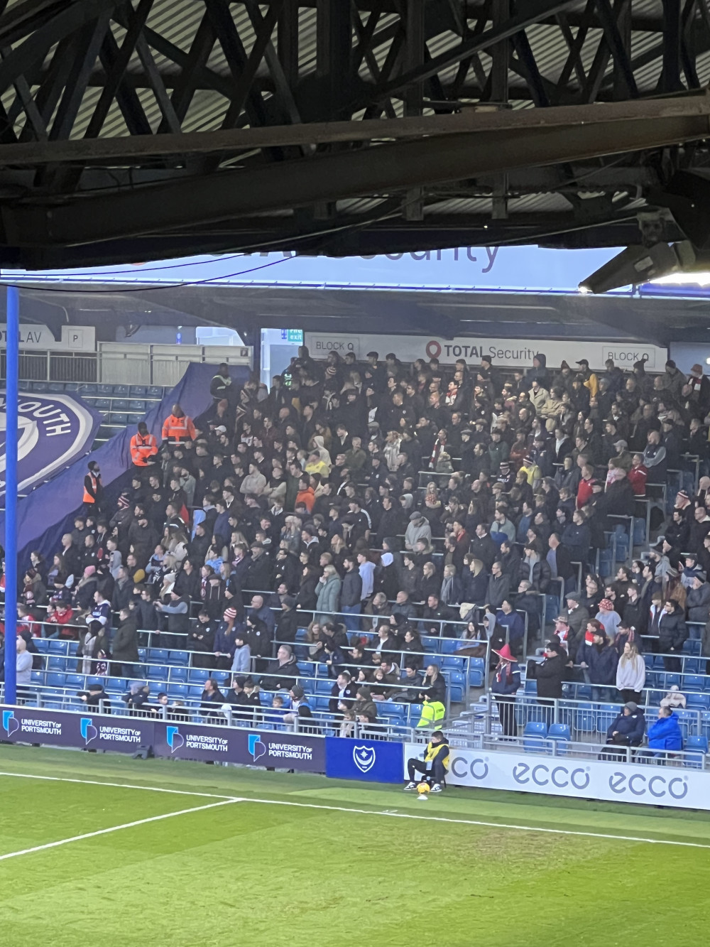 Portsmouth 2-1 Stevenage. PICTURE: 582 Boro fans at Fratton Park 