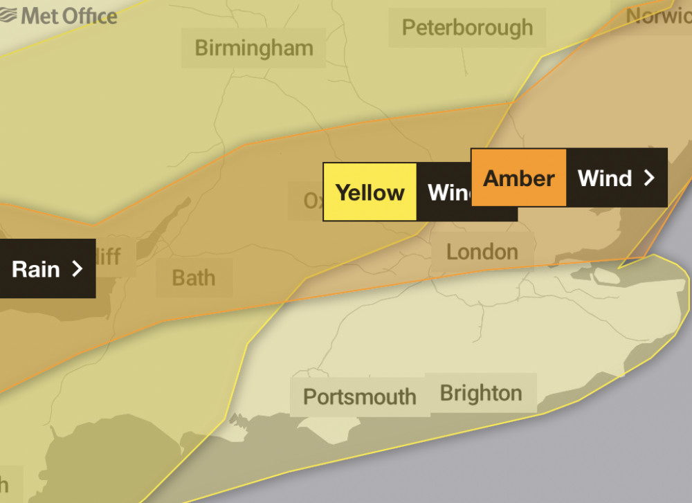 A amber weather warning has been issued for Twickenham. (Photo Credit: Met Office).