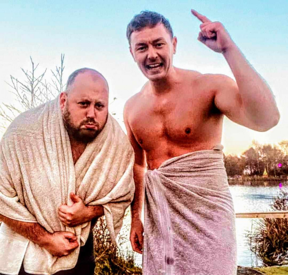 Craig Baller (left) and Billy Ledwards (right), have raised over £1250 by taking cold-water dips on 12 days over the Christmas period (Nub News).