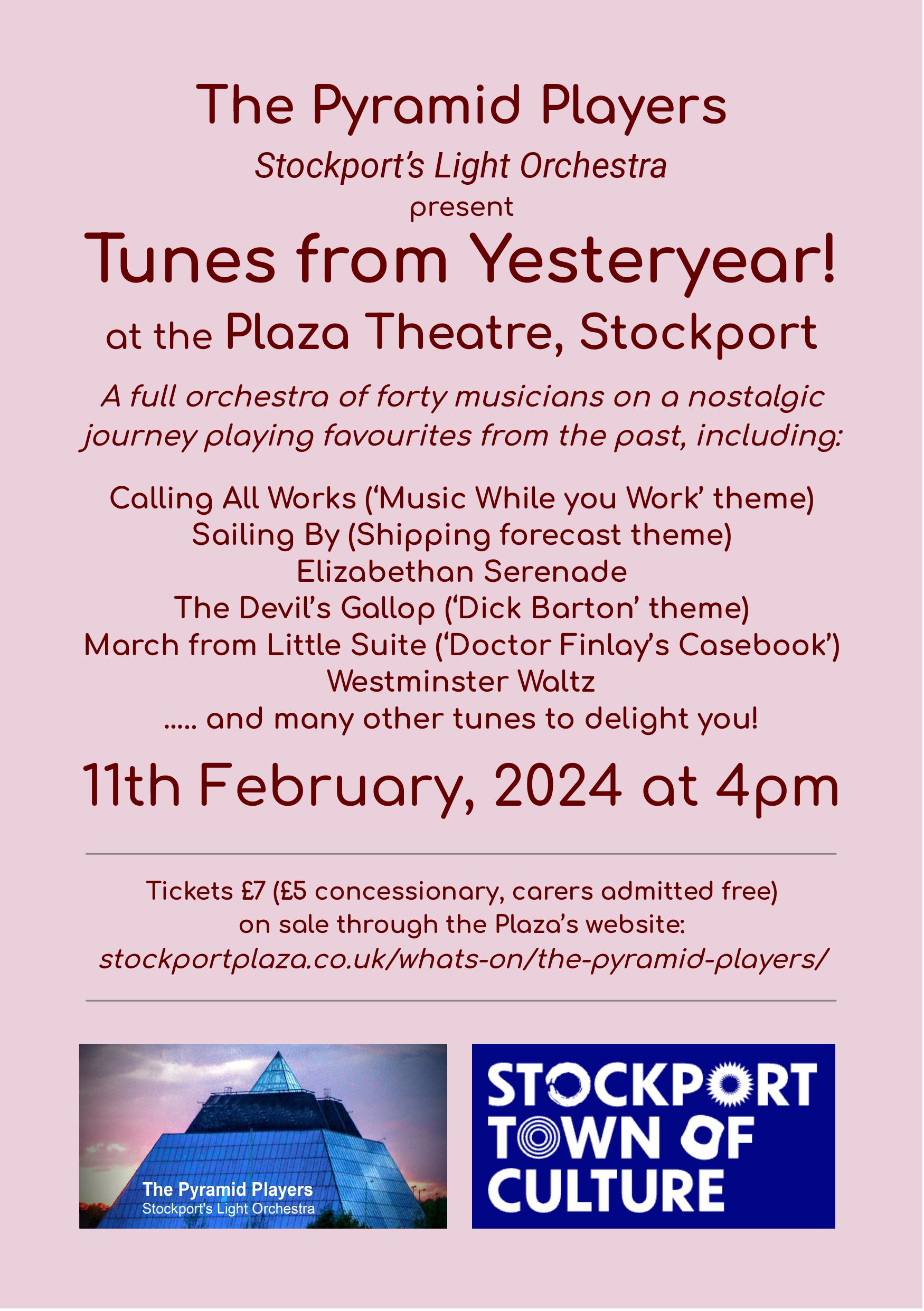 A flyer for the Pyramid Players Orchestra's upcoming performance on February 11th (Image - Pyramid Players)