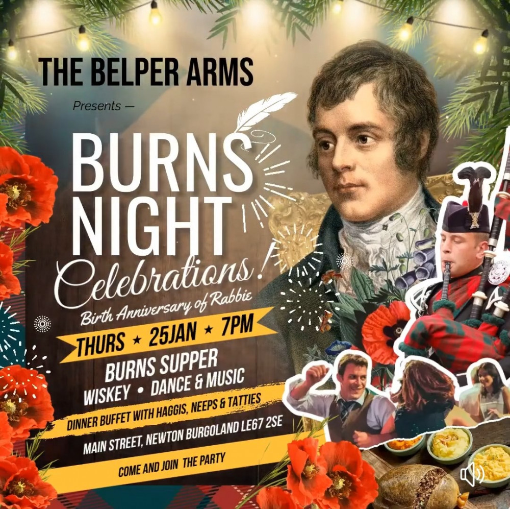 Burns Night at The Belper Arms, Newton Burgoland, near Ashby de la Zouch