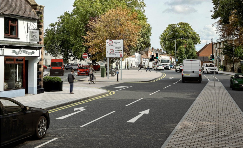 An artist's impression of the proposed new look at St John's junction (image via Warwickshire County Council)