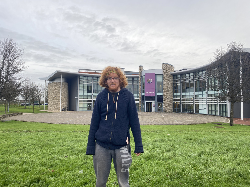 Ben Buse outside North Somerset Courthouse, where Taunton Crown Court held the hearing (Image: John Wimperis) - free to use for all partners