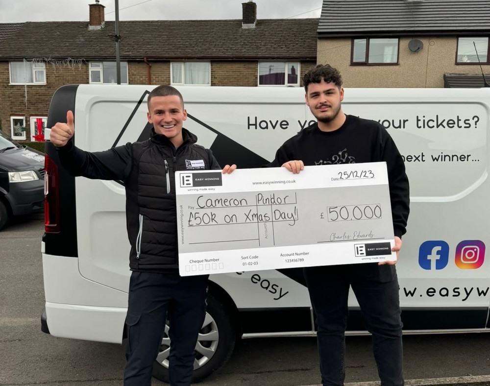 Cameron Pindor won a huge £50,000 on Christmas Day (Easy Winning).