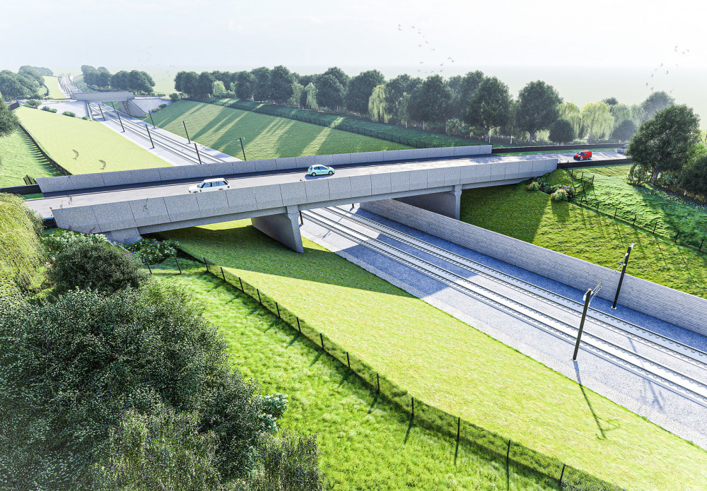 A CGI impression of what Canley Cutting will eventually look like (image via HS2)