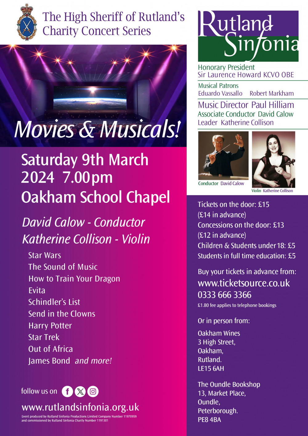 Rutland Sinfonia - Movies & Musicals 