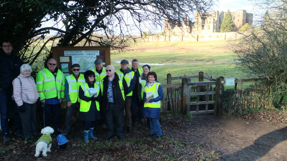 Kenilworth Footpath Preservation Group made the donation to Cllr Alix Dearing on Sunday 7 January (image via KFPG)