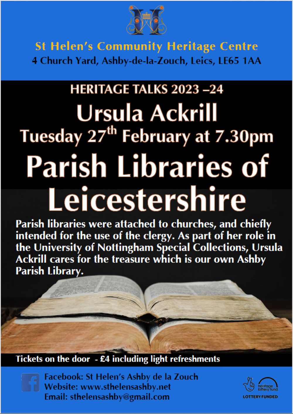 Parish Libraries of Leicestershire at St Helen's Community Heritage Centre, Ashby de la Zouch