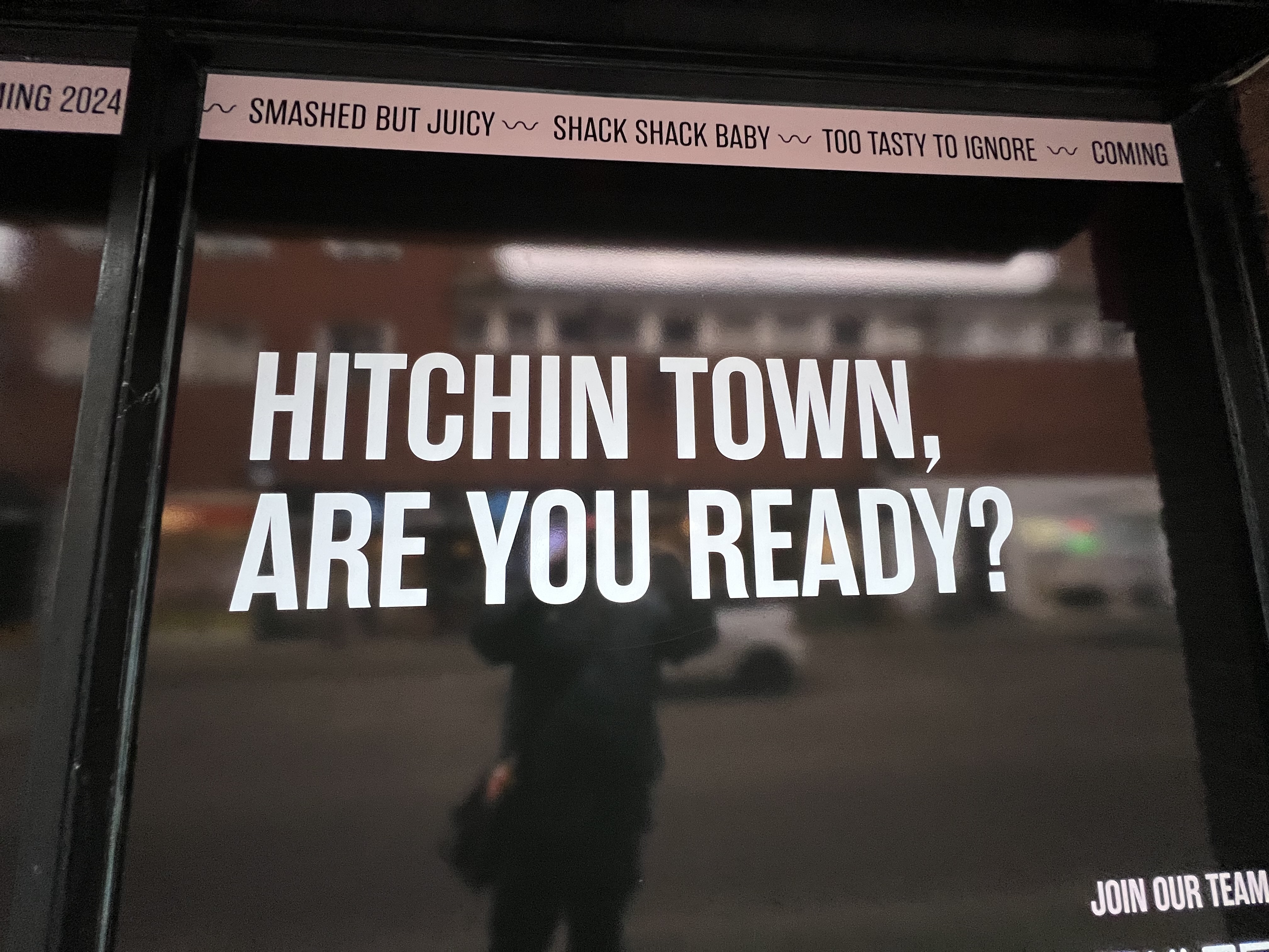 A sign in The Shack's Sun Street window read: "Hitchin are you ready?" CREDIT: Hitchin Nub News 