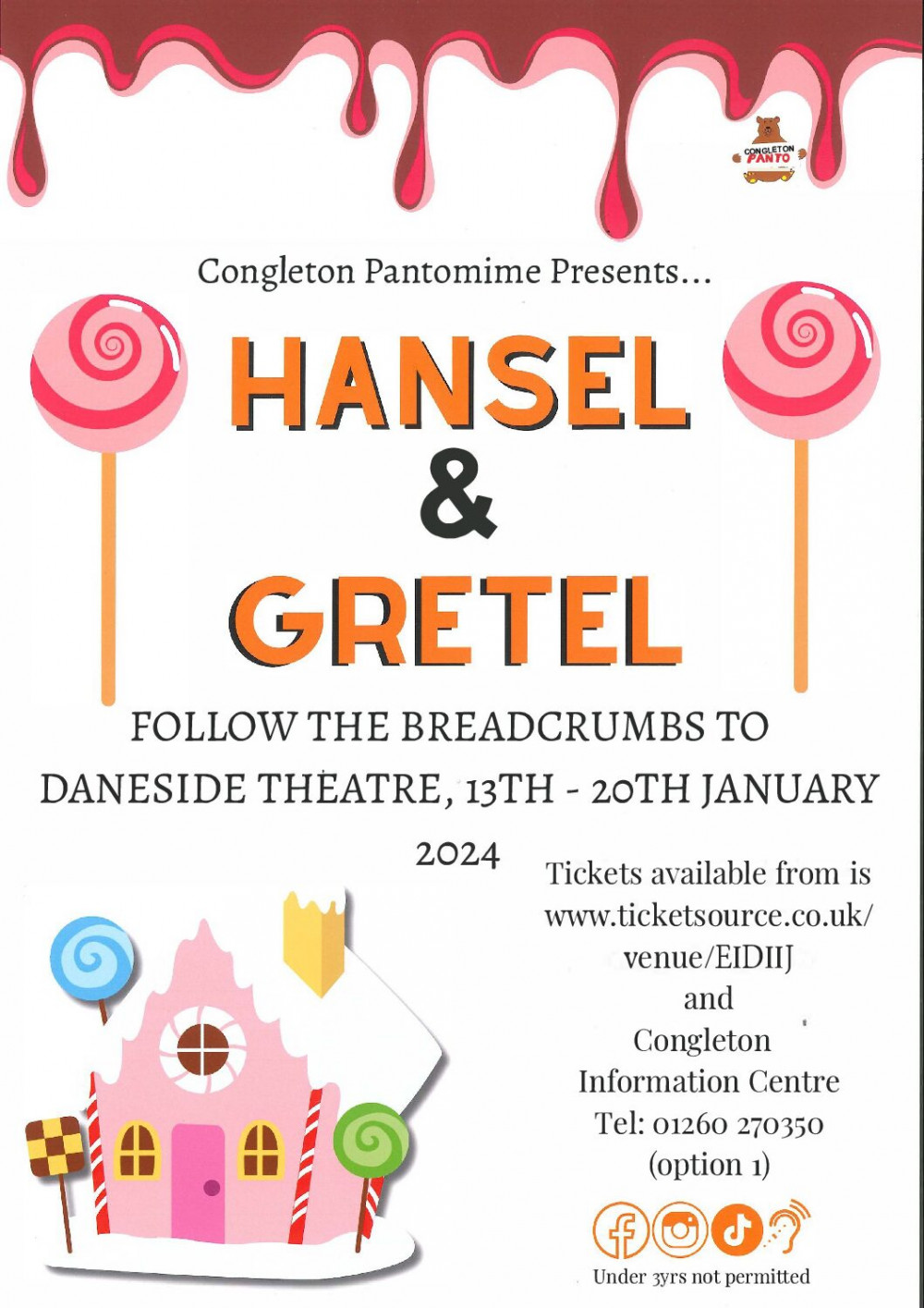 Hansel and Gretel. Image credit: Congleton Pantomime Players. 