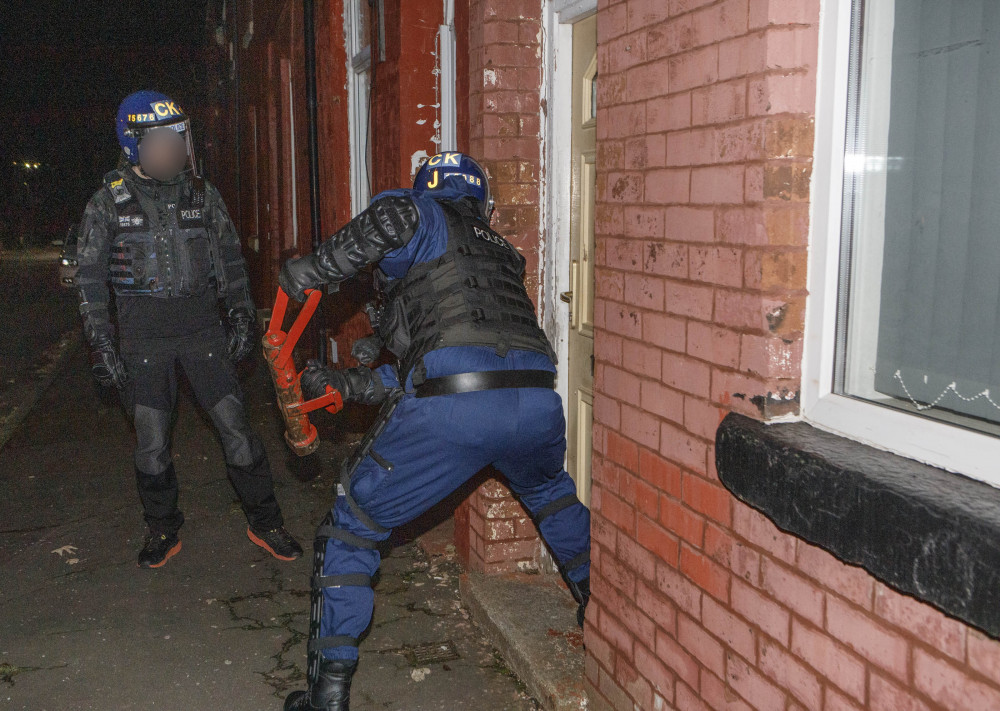 Police executed four warrants at addresses in Stockport and Greater Manchester in the early hours of this morning (Tuesday 9 January) (Image - GMP)