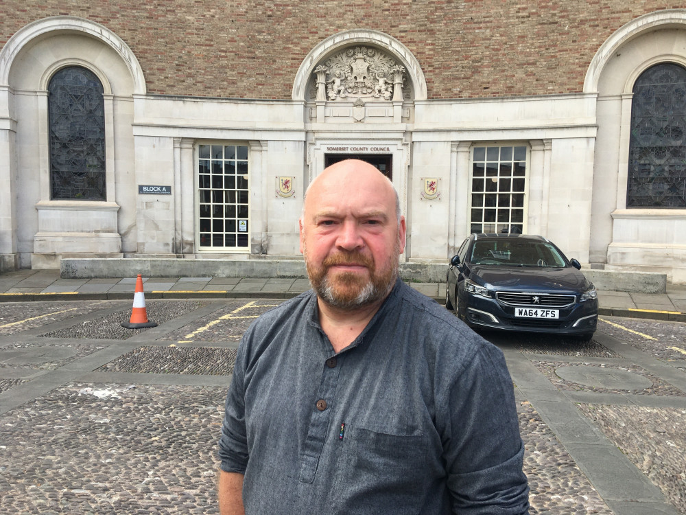 Councillor Bill Revans, leader of Somerset County Council, outside County Hall in Taunton - Daniel Mumby