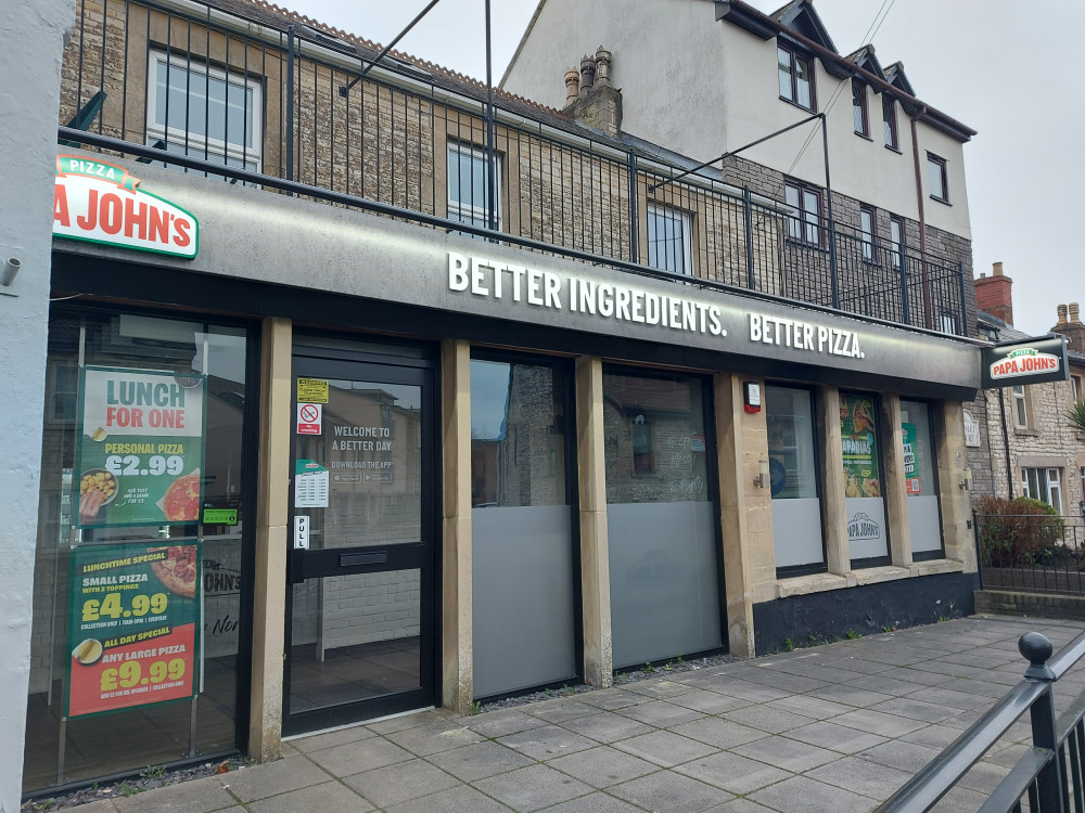 Papa John's pizza is in seven locations in Somerset. (image Midsomer Norton Nub News )