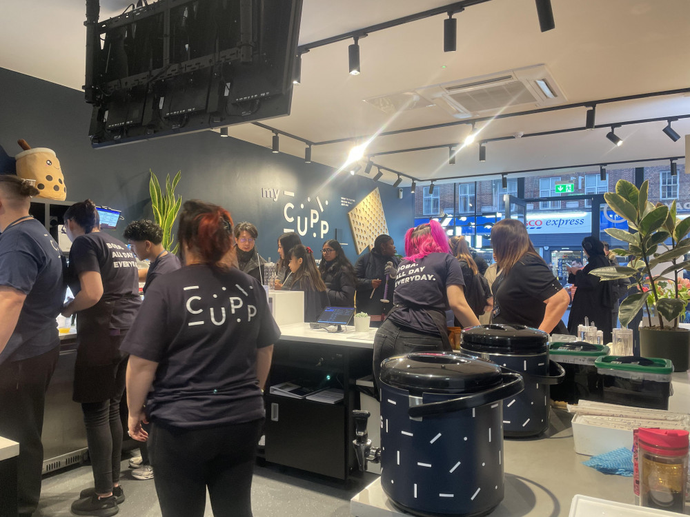 The opening of Cupp bubble tea was busy! (Photo Credit: Heather Nicholls).