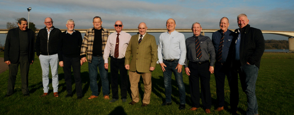 Some of the Orwell Bridge constructors at reunion Howard and Charlie are wearing bridge ties, second and third from right (Picture: Nub News)