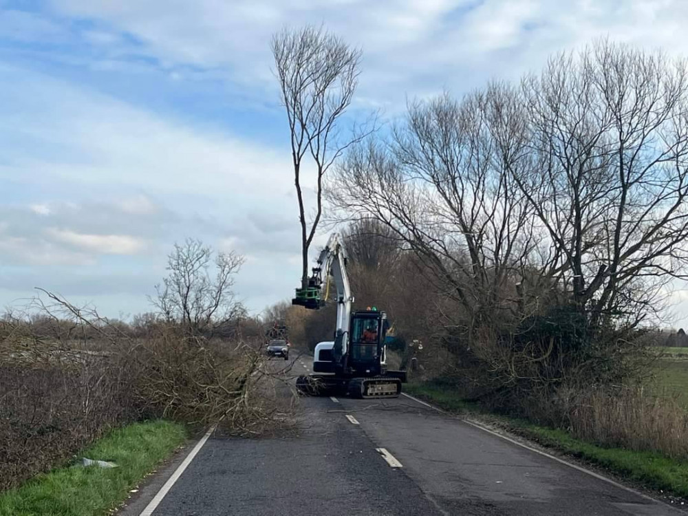 Works on the A361 between Street and Taunton 