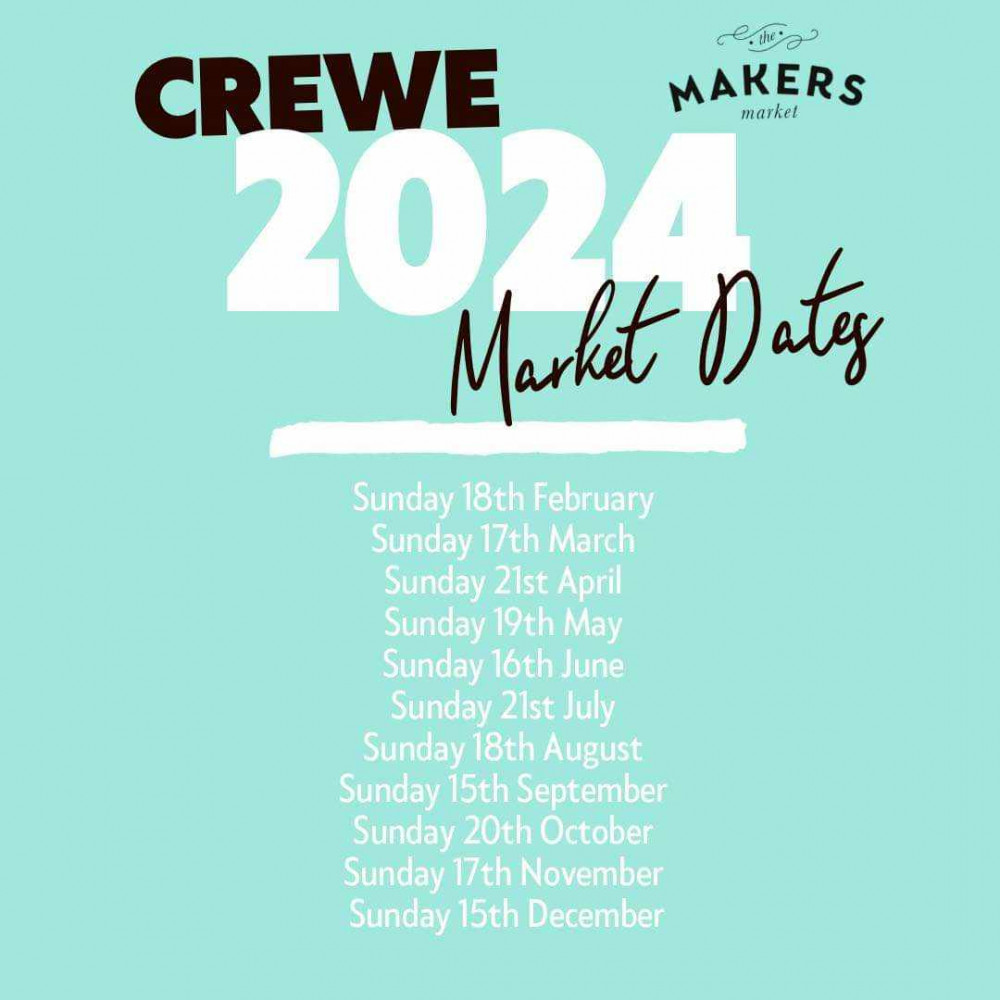 Crewe Makers Market is at Market Square and Victoria Street, Crewe Town Centre on Sunday 18 February.