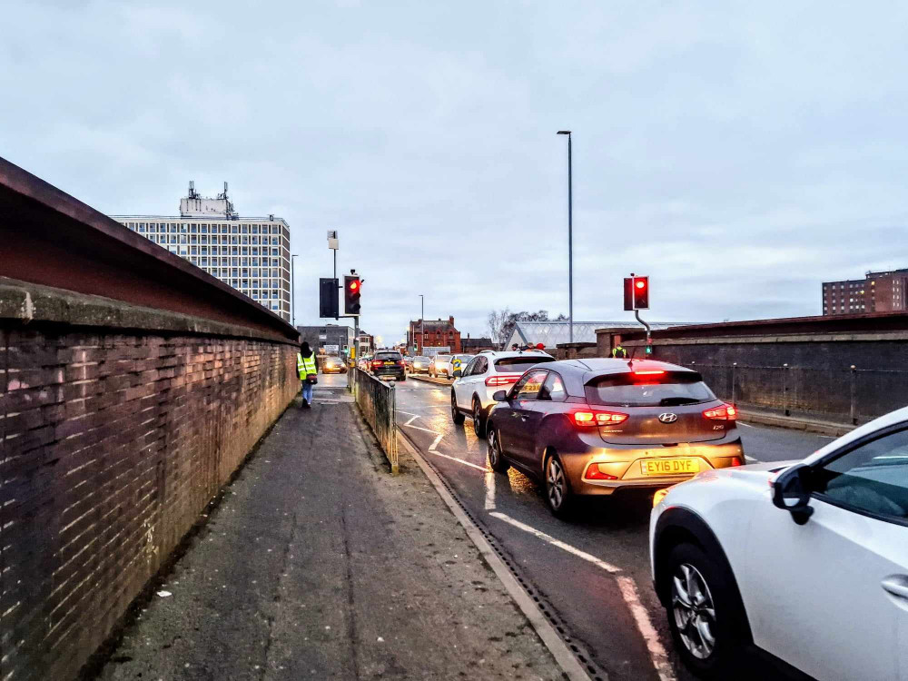 Emergency services supported a man in crisis, after being seen on the wall of a bridge on Nantwich Road, opposite Crewe Railway Station (Ryan Parker).