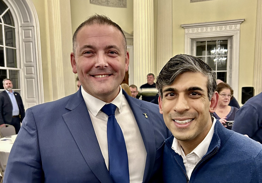 North West Leicestershire Parliamentary Candidate Craig Smith with Prime Minister, Rishi Sunak. Photo: Supplied