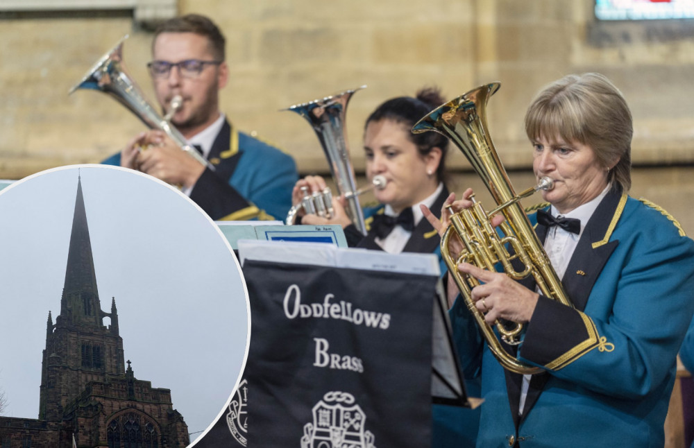 A performance from the pretigious Combermere Oddfellows brass band at St George's Church has raised almost £1,000 for charity (Images - bottom left: Alasdair Perry / main: Oddfellows)