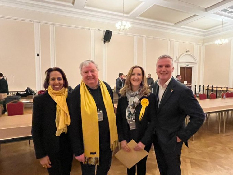 MP Munira Wilson, Robert Baker, Carey Bishop and Leader of the Council Gareth Roberts. (Photo: Supplied)