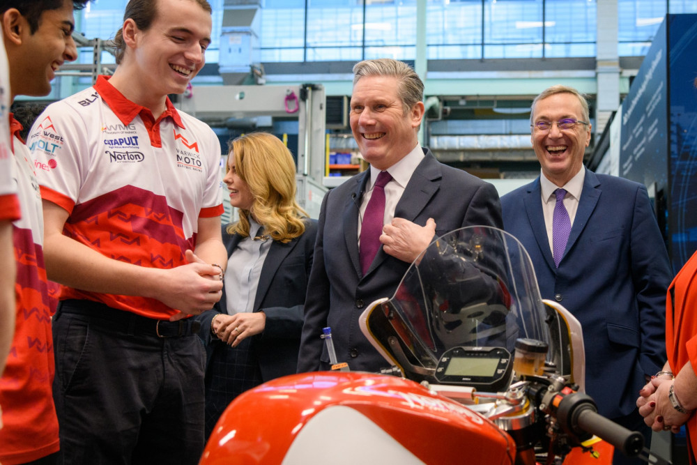 Labour leader Sir Kier Starmer sees University of Warwick’s industrial impact first hand (image via hollisphotography.uk)