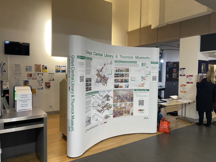 The council's plans to move library and museum were displayed at Thameside.