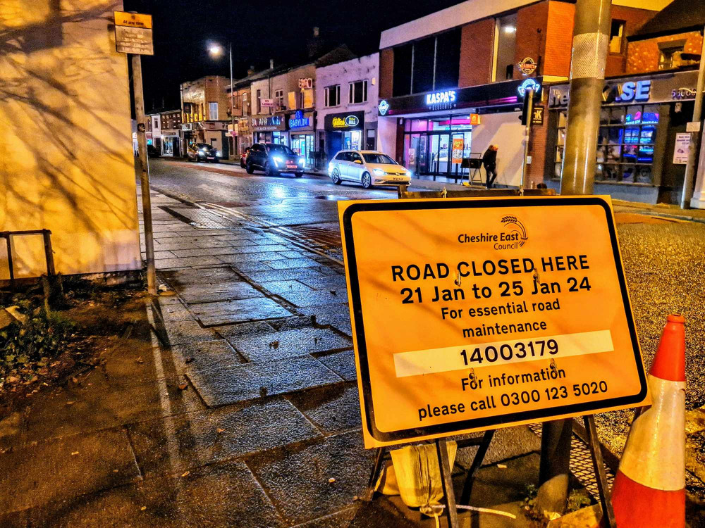 Major Crewe road closed during the night this week Local News