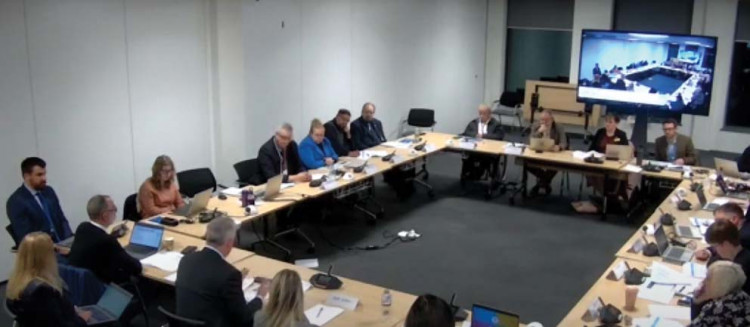 Paul Scott addresses a recent meeting of Thurrock Council's health and well-being committee. 