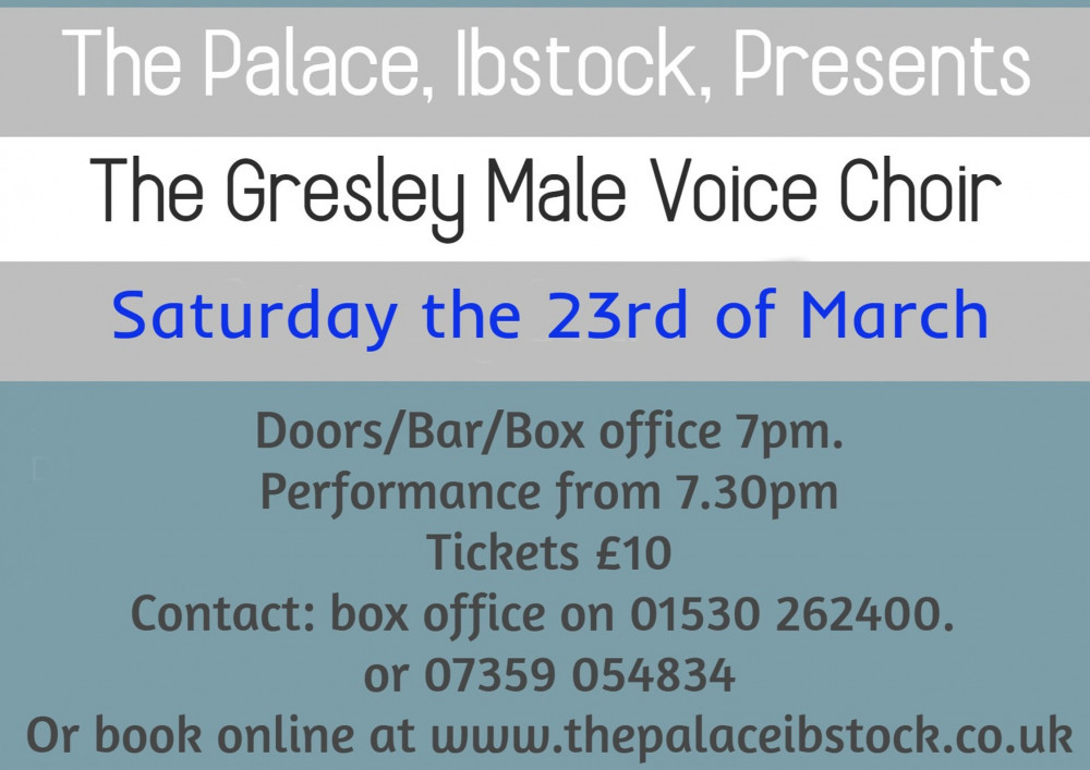 The Gresley Male Voice Choir at the Palace Community Centre, Ibstock, near Coalville