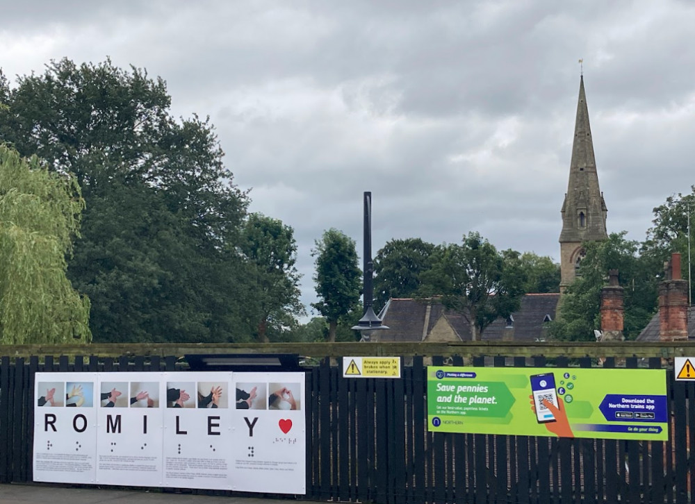 Friends of Romiley Station is one of the shortlisted groups - and in the bottom left is the artwork they were nominated for! (Image - Alasdair Perry)