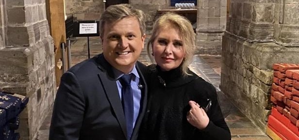 Tamara with Aled Jones who she supported on his national tour