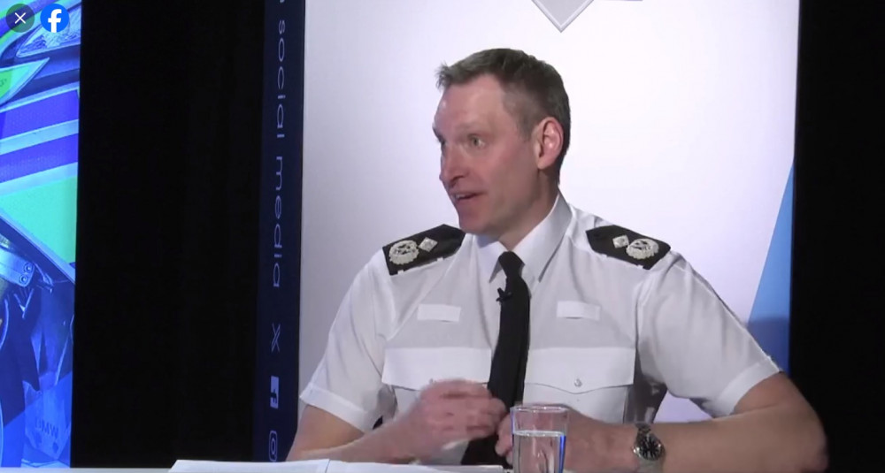 Avon & Somerset Police Deputy Chief Constable Jon Reilly at the PCC performance and accountability board on Wednesday, January 17, 2024 (Image: Avon