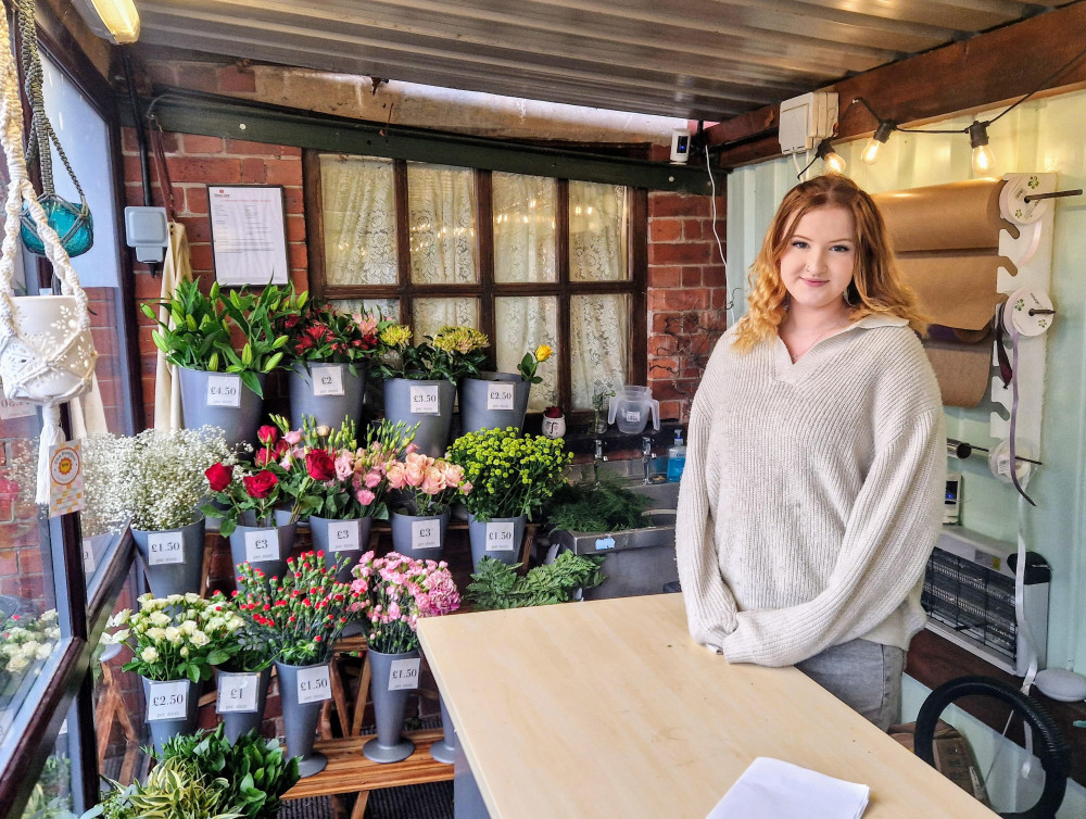 Sophie Haydock, 19, opened The Flower Shed at Hopley House, Middlewich, in May 2023 (Ryan Parker).