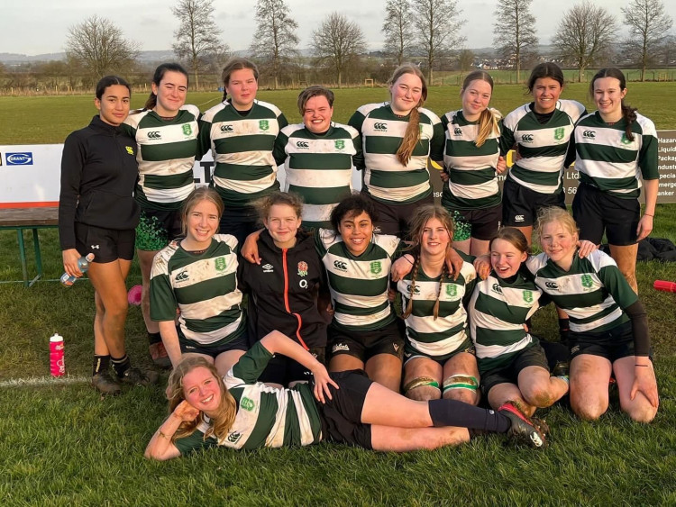 The Walcats Girls Rugby side made up of 15 players from Frome. Image Frome RFC