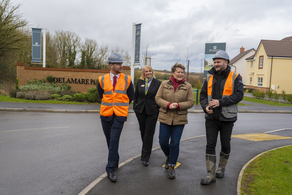 John Parry, Jo Williams, Sarah Dyke MP and Neil Dipple, image Barratt Homes