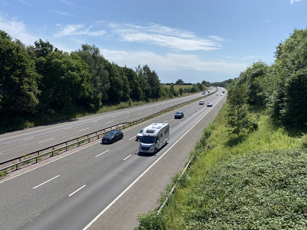 The man was found in a black Honda Civic on the M40 between junctions 15 and 16 (image by James Smith)