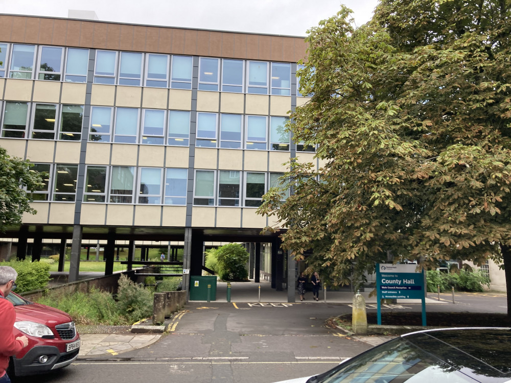 Somerset Council's Headquarters at County Hall on the Crescent In Taunton. CREDIT: Daniel Mumby.