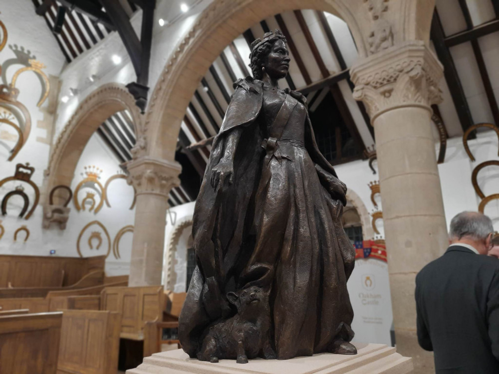 The statue was unveiled at an invite-only event at Oakham Castle last year by Rutland's Lord-Lieutenant. Image credit: Nub News. 