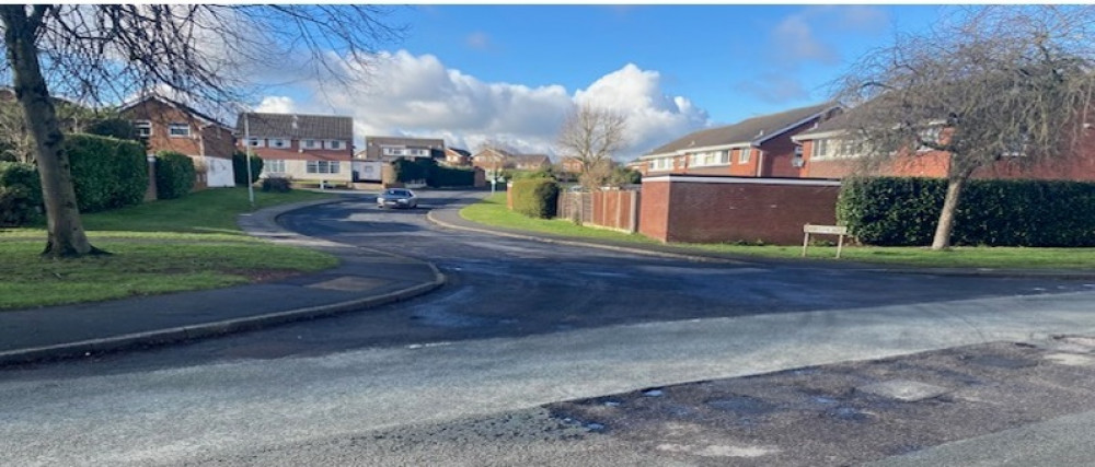 Grangeway/Lawton Way, Sandbach - one of the green spaces the council had planned not to continue maintaining (LDRS).