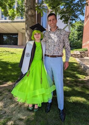 Emma and Chris at her graduation