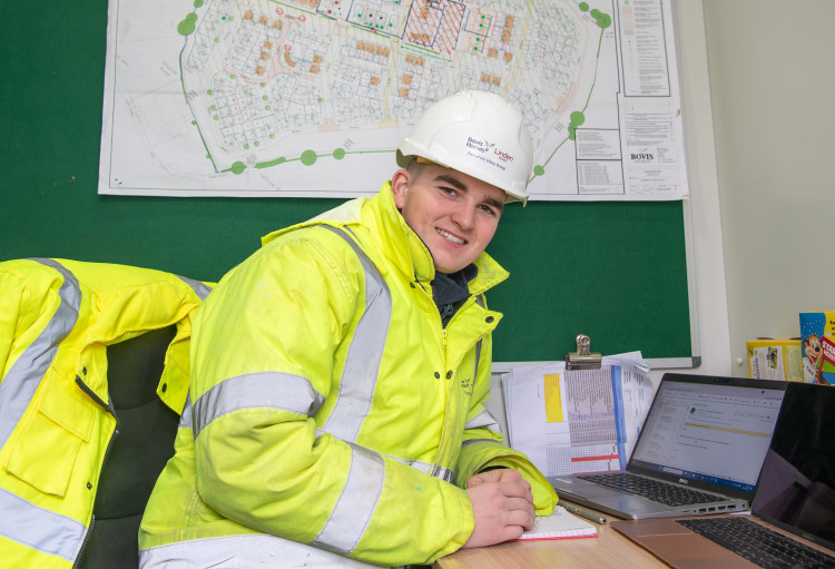 The former Macclesfield Academy pupil works on a site near Crewe. (Image - Vistry Group)