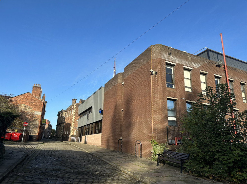 He will appear in a Cheshire court next month. One shoplifting offence is said to have occurred in Macclesfield. (Image - Macclesfield Police Station, Brunswick Street, Macclesfield Nub News)